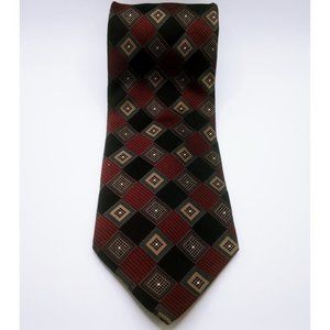 Men's Tie Roberto Villini Couture Multi-Color Geometric Diamond Print 100% Silk